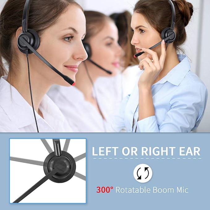 USB Headset with Microphone for PC Laptop Computer Headphone Noise Cancelling Mic for Home Office Online Class Teams Zoom