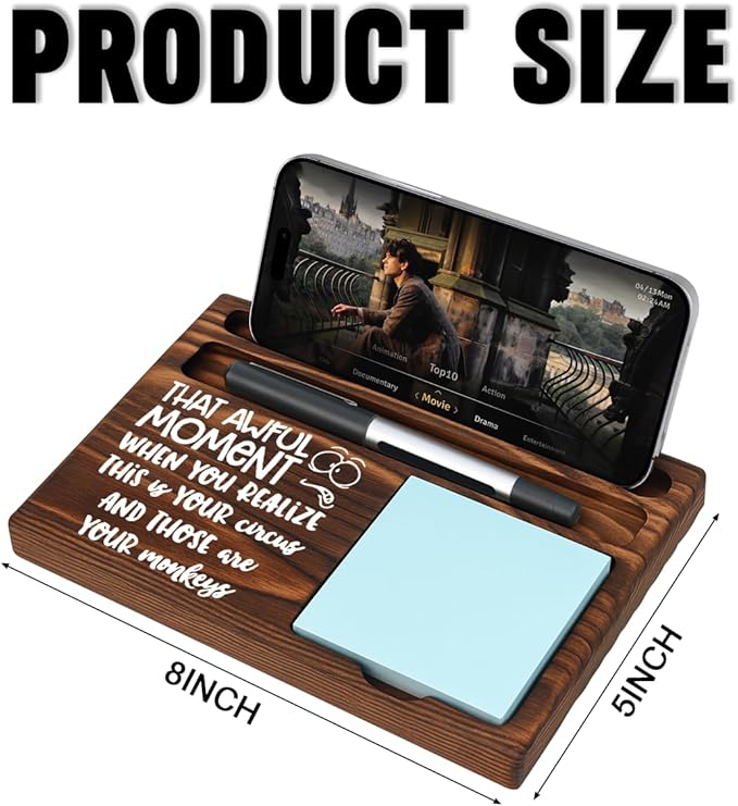 Bosses Day Gifts for Women Men Manager Funny Office Decor for Women Wooden Sticky Note Holder National Boss Day Decorations Gifts for Supervisor Leader HR Men Manager Coworker Office Desk Decor A 01