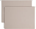 Smead TUFF Extra Capacity Box Bottom Hanging Folder, 3" Expansion, 1/3-Cut Easy Slide Tab, Legal Size, Steel Gray, 18 per Box (64341)