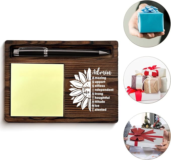 Admin Assistant Gifts for Women, Inspirational Gift for Secretary Admin Assistant, Admins Sticky Note Holder for Office Desk Decor