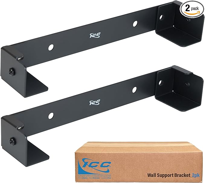 ICC Cable Runway Wall Support Bracket – 2-Pack | Steel, Black Powder Coat, 90° Wall Mount