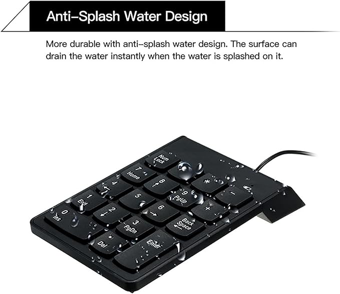 cimetech Wired Number Keypad, 18 Key USB Numeric Pad Keyboard for Laptop PC Computer Desktop Surface Pro Notebook