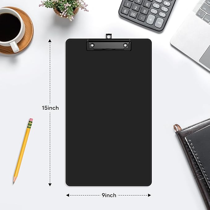 Zoenley Legal Size Clipboard Set of 6, Black 8.5 x 14 Clip Board for Lawyer, Nurse, Business, with Low Profile Black Clip, Office & School Supplies