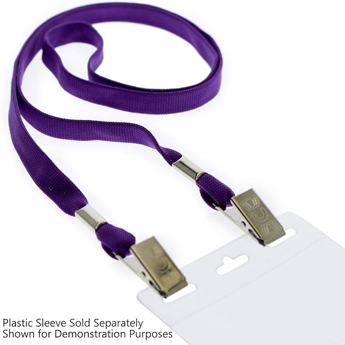 25 Pack - Face Mask Lanyards - Premium Comfortable Neck Straps for Tickets, Badge Holders - Twist Free 2 Hook Design (1 on Each End) for Special Event Badges, Credentials and Ticket Holders (Purple)