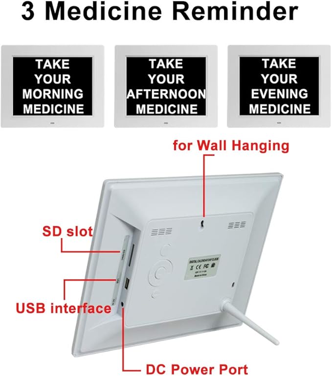 Aowasi [Upgraded 10 Inch] Digital Day Calendar Clock Auto-Diming & 8 Alarms Options Extra Large Non-Abbreviations Dementia Impaired Vision Senior Clocks for Memory Loss Alzheimer Eldarly