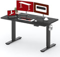 SANODESK Standing Desk Height Adjustable Electric Stand up Desk 55x24 Inches Sit Stand Home Office with Splice Board, Black Frame/Black Top