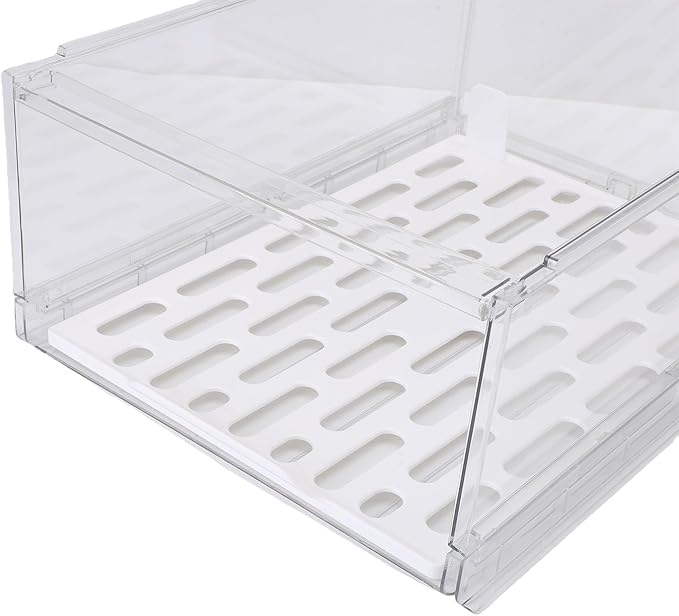 Stackable Storage Drawers, Closet Organizers Storage Box Closet Box PET Stackable Clear Shelf Organizer Drawer Bin for Kitchen Cabinets Pantry Makeup Organ