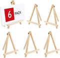 6PCS Wood Easels, 9 Inches Tabletop Easels, Tripod, Painting Party Easel, Kids Student Tabletop Easels for Painting, Art Craft Painting Easel Stand for Artist Adults Students