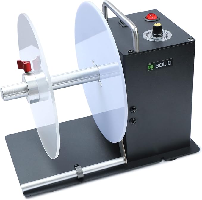 U.S. Solid Automatic Label Rewinder Machine, 1"/1.5"/3" Core Holder, Max Label Width 4.72", Bidirectional Rewinding