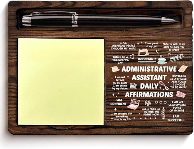 Administrative Assistant Gifts, Positive Affirmation Gifts for Admin Assistants Secretary, Administrative Assistant Sticky Note Holder for Office Desk Decor