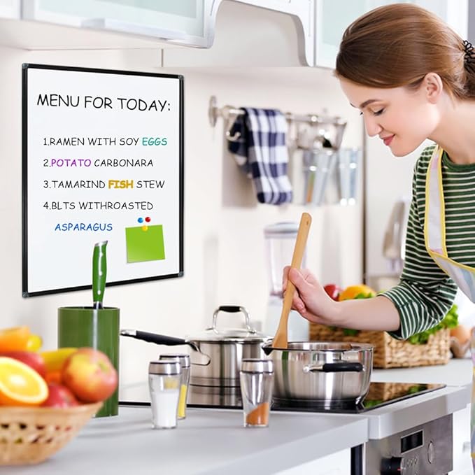 XIWODE Magnetic Dry Erase Board, Wall Mounted whiteboard, 24X36 inch, Black Aluminum Alloy Frame, Simple and Generous, Smooth Writing Surface, Easy to Wipe.