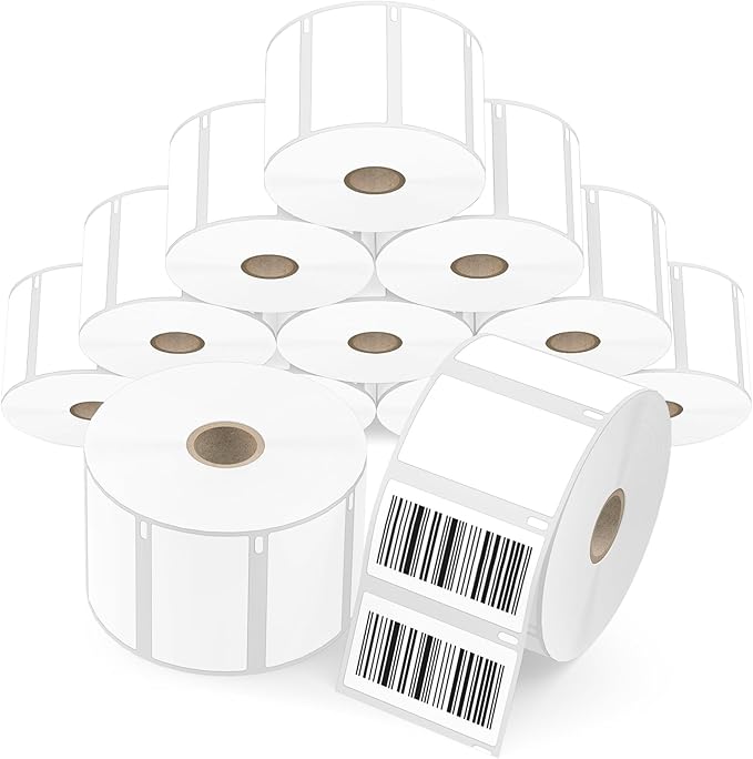 Barcode Labels Compatible with Dymo 30334 – 12 Rolls 12000 Direct Thermal Labels (2 1/4” x 1 1/4”), Multipurpose Label Fits for Dymo Labelwriter 450, 450 Turbo, 4XL (Not for 550, 5XL)