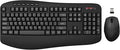 Wireless Keyboard Mouse Combo, EDJO 2.4G Full-Sized Ergonomic Keyboard with Comfortable Palm Rest and Optical Wireless Mouse for Windows, Mac OS PC/Desktops/Laptops (Black)