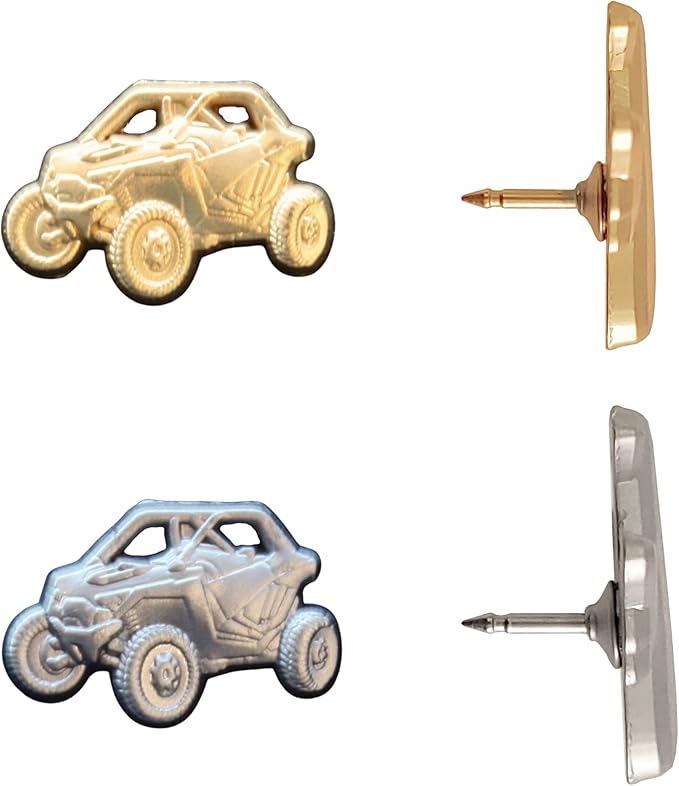 UTV Push Pins - Silver Off-Road Vehicle Map Pins for Cork Boards, Maps, or Lapel Use - Designed in USA - Set of 10