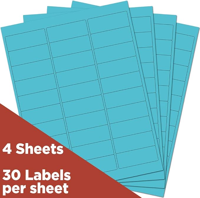 JAM PAPER Return Address Labels - Standard Mailing - 1 x 2 5/8 - Blue - 120 Shipping Labels/Pack