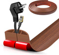 Floor Cord Cover Self Adhesive Cord Hider,10FT Cable Management, Extension Strip Protector for Wires, Prevent Cable Trips for Offices, Gyms, Exhibitions Cavity:0.47"(W) x0.35(H) Wood Red Teak