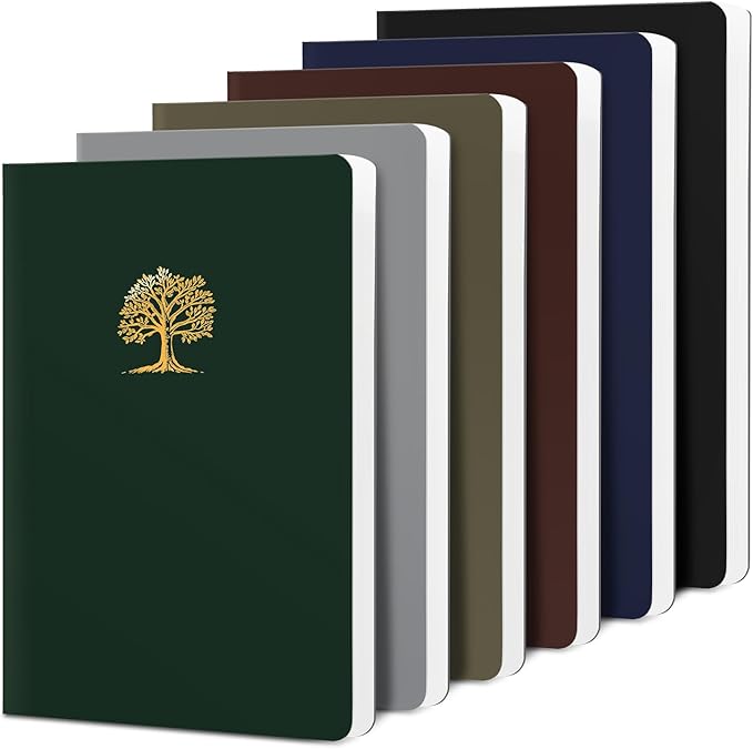 Comix 6-Pack A5 Notebooks for Work, 5.6 inches x 7.9 inches，240 Pages，College Ruled with 70 GSM Thick Paper，Softcover Lined Journals for Home, School & Office