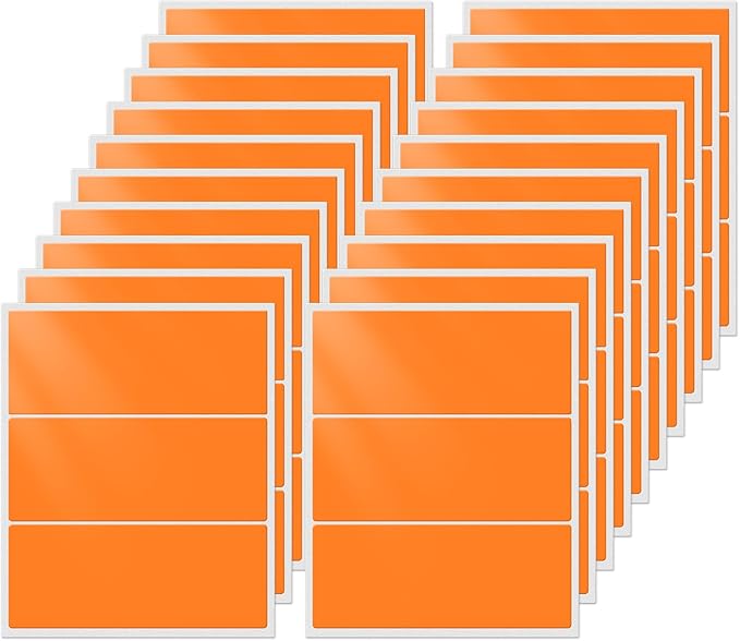 FINDAT Color Coding Stickers Rectangle 4×2 Inch Vinyl Orange Sticker Removable Waterproof Writable File Folder Moving Labels for Boxes Home Office Marking 160 PCS