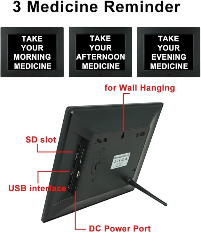 Aowasi [Upgraded 10 Inch] Digital Day Calendar Clock Auto-Diming & 8 Alarms Options Extra Large Date Time Non-Abbreviations Dementia Impaired Vision Senior Clocks for Memory Loss Alzheimer Elderly