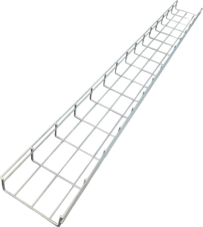 Kable Kontrol Cable Tray- 5 Feet Long - 6" Width, 4” Depth – Wire Mesh Tray Cable Management Rack Cords Organizer Cable Basket, Zinc Plated Steel NEC Approved for Network, Fiber Optic, Cabling