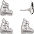 Ski Boot Push Pins - Silver Ski Boot Pins - for Cork Board, Maps, or Lapel Pin Use - Designed in USA - Set of 4