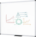 VIZ-PRO Dry Erase Board/Magnetic Whiteboard, 48 x 48 Inches, Large Wall Mounted Board for School Office and Home 4' x 4'