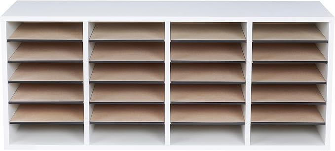 Safco Literature Organizer, 36 Compartments, Office and Classroom Mailbox with Adjustable Shelves, Wood Paper and Mail Sorter, Medium Oak