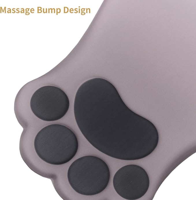 L-SPOUTTO Ergonomic Mouse Pad with Wrist Rest,Cute Cat Paw Mousepad Wrist Support,Comfortable Massage Design Computer Pain Relief Mouse Pad with Non-Slip PU Base for Desk Laptop Gaming,Gradual Brown