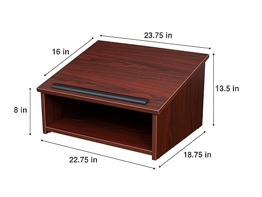 OEF Furnishings OEF22MY Commercial-Grade Tabletop Lectern with Storage Shelf (Mahogany, High-Pressure Laminate Top)
