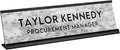 Custom Engraved Desk Plate | Personalized with your Name and Title | Perfect Decor for Office, Business, or Home | Multiple Font and Color Options | 2x8" or 2x10" (Marble w/Black Letters, 2x10")