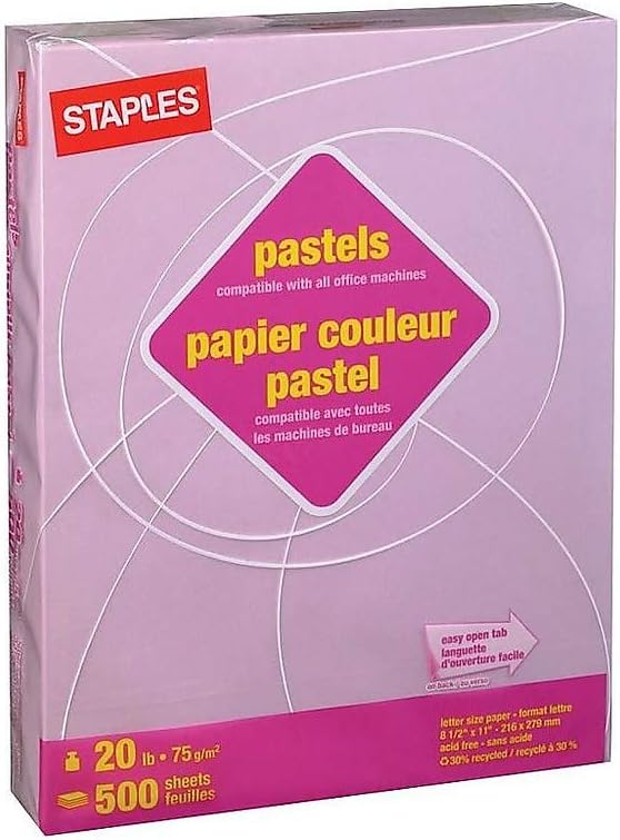Staples Pastel Colored Copy Paper, Make Your Ideas Attractive and Long-lasting, 8.5-Inch x 11-Inch, Lilac Color