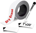 Thaibear Magnetic Dry Erase Labels Roll, 1 Inch x 30 Feet, Magnetic Tape Roll, Magnetic Strips Labels for White Board, Writable Flexible Magnet Labels for Refrigerator and Crafts - Include a Marker