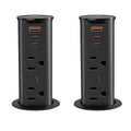 ANNQUAN 2 Pack 2 inch Space Saver Pop Up Outlet for Countertop with PD20W USB Ports,2 Outlets Tamper Resistant,Splashproof Pop Up Socket (ETL Listed)