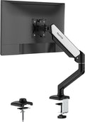 NearHub Single Monitor Mount,Each13-32 ” Up to 22 lbs Computer Screen,180° Swivel, Tilt +90° to -45°, 360°Rotation,Full Motion Adjust with C Clamp and Grommet Base,VESA Mount 75mmX75mm,100mmX100mm
