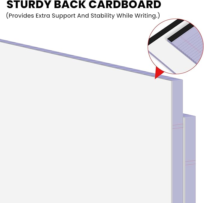 2pcs Legal Pads 8.5 x 11,Notepads 8.5 x 11 Inch, 30 Sheets/Pack, Purple Note Pads Clear Print Writing Pads of Paper, Perforate Wide Ruled Lined with Sturdy Back for Office, Business & School Supplies