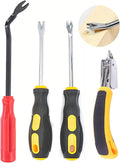 CLcsfwk 4Pcs Upholstery and Construction Staple Remover with Tack Puller Tool, Nail Puller, Carpet Nail Remover, Heavy Duty Staple Puller Remover, for Furniture Floor Wooden Case Carton Photo Frame