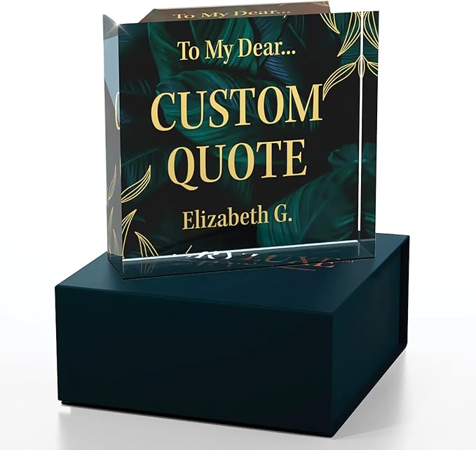 Custom Acrylic Sign Personalized, Custom Desk Name Plate, 18 Styles, (4"x4"), With Gift Box, USA Made by Acryluxe. (Luxurious)