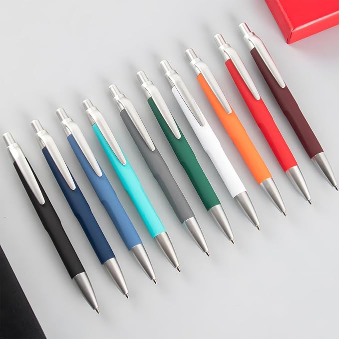 AGOWOO Personalized Pens with Custom Name Text Logo Bulk 100/200/300/500 Pcs Optional for Business Church Customized Ballpoint Pen (Lake)