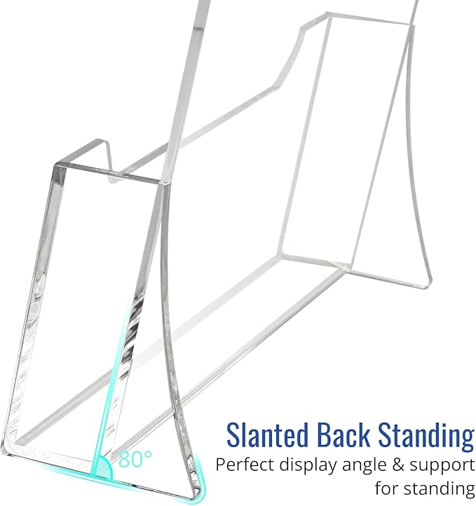 Acrylic Brochure Holder 8.5 x 11 inch 2 Pack, Clear Flyer Holder Plastic Stands for Displaying Pamphlets, Magazines, Literature, Brochures, Booklets, Menu, Desk Holder, Countertop Organizer