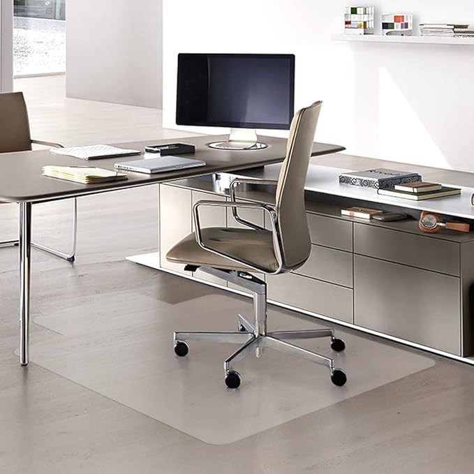 Naturehydro Office Chair Mat for Hardwood Floor, 48" x 36" Transparent Floor Protector,Easy Glide Rolling Desk Chair Floors Mat, BPA and Phthalates Free (with Lip)