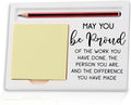 May You Be Proud of The Work You Do, Thank You Appreciation Gifts for Employee Coworker Bestie Sister Friends Retirement Leaving New Job Gift Self-Stick Note Pad Holders ZBA13
