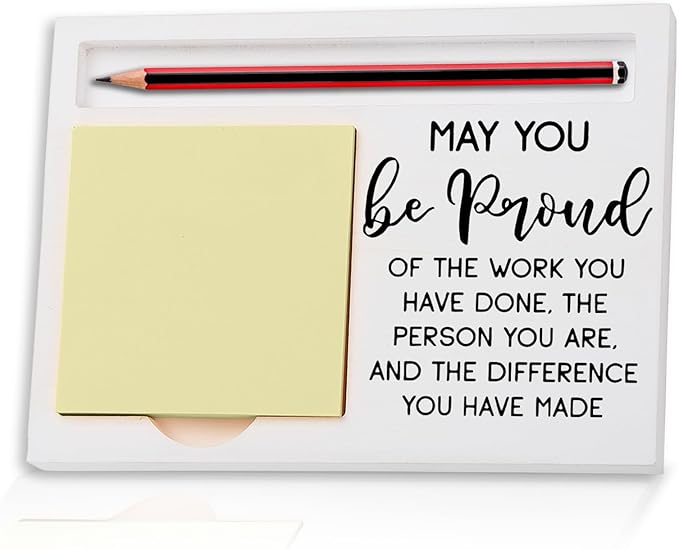 May You Be Proud of The Work You Do, Thank You Appreciation Gifts for Employee Coworker Bestie Sister Friends Retirement Leaving New Job Gift Self-Stick Note Pad Holders ZBA13