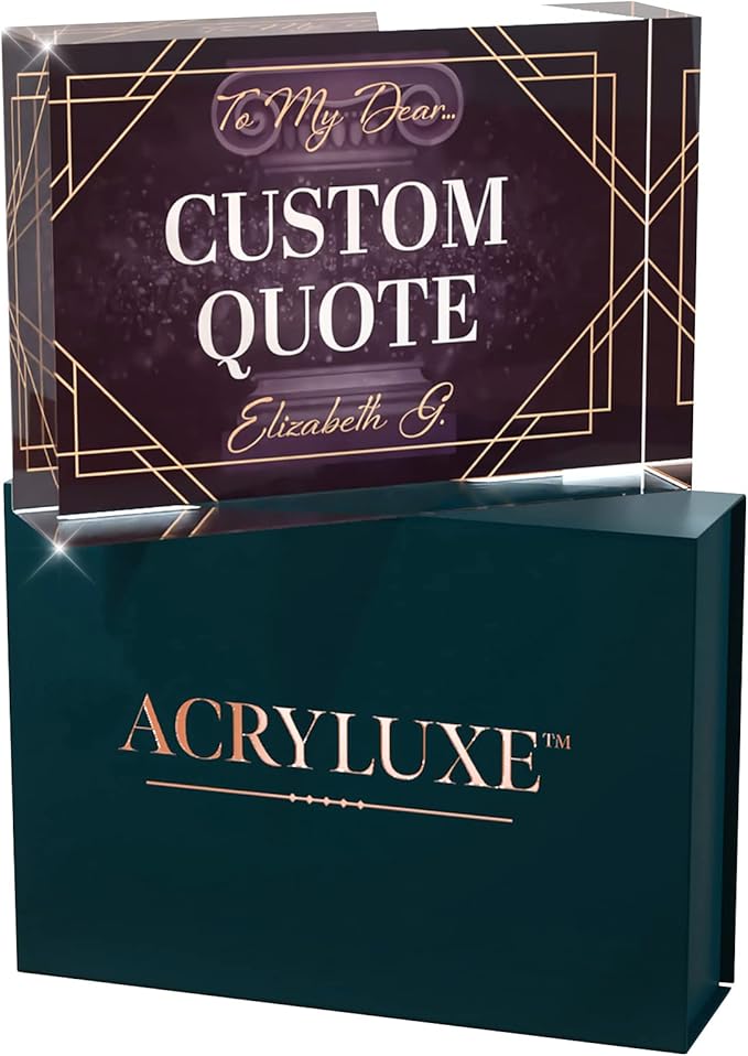 Custom Acrylic Sign Personalized, Custom Desk Name Plate, 18 Styles, (5"x7"), With Gift Box, USA Made by Acryluxe. (Fantasy)