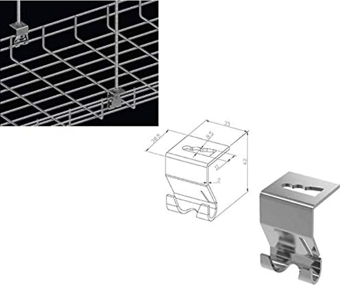 Kable Kontrol Hanging Hooks – Ceiling and Hanging Hardware - Wire Mesh Tray Cable Management Rack Cable Basket, Zinc Plated Steel NEC Approved for Network, Fiber Optic, Cabling Accessory