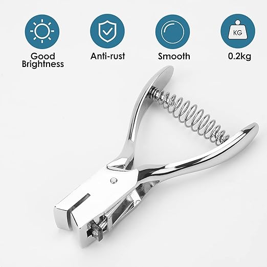 MROCO Hole Punch One Slot Badge Punch for ID Cards, Handheld, No Burrs, Metal Badge Puncher, 15mm x 3mm Hole Size