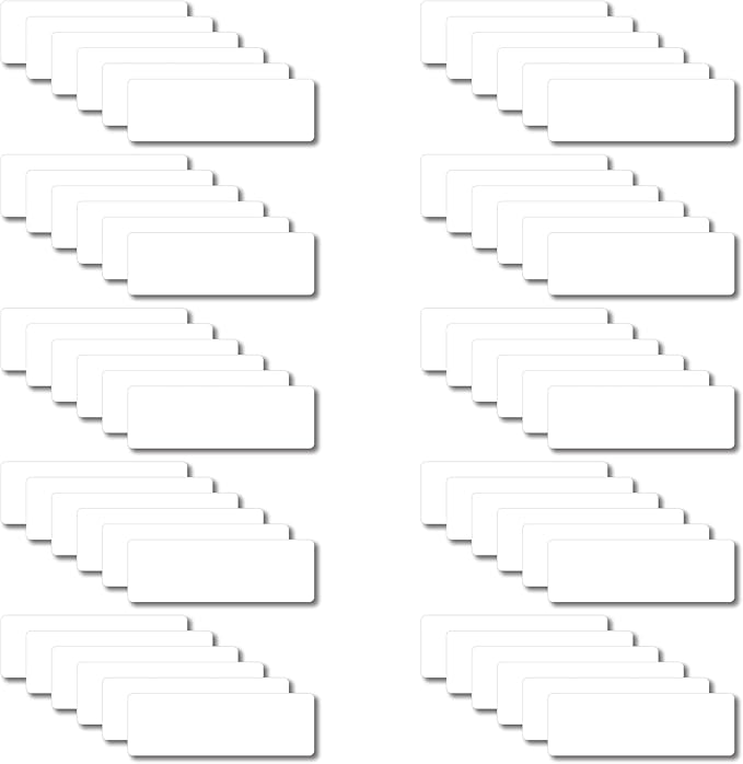 Magnetic Dry Erase Magnets Labels 3x1 inches, Reusable Name Tags, Organizing Schedules in Office/Classroom. Work on Fridge/White Board (White 60Pcs)