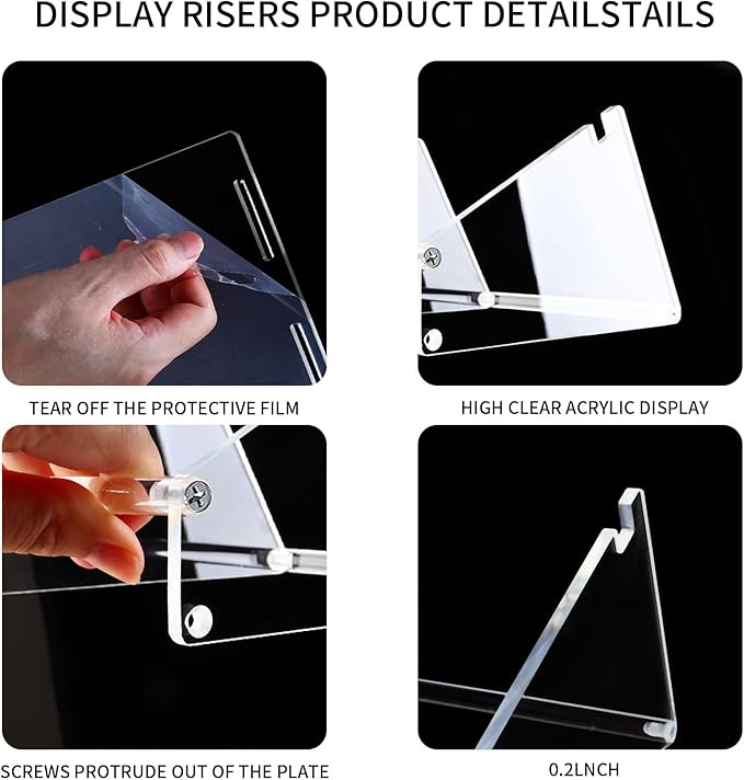 (2 Tier Acrylic Label Paper Stand) Label Roll Holder for Rolls and Fanfold Labels,Acrylic Label Holder for Thermal Printer,Desktop Label Printer Holder for Home,Office,Study,Small Business