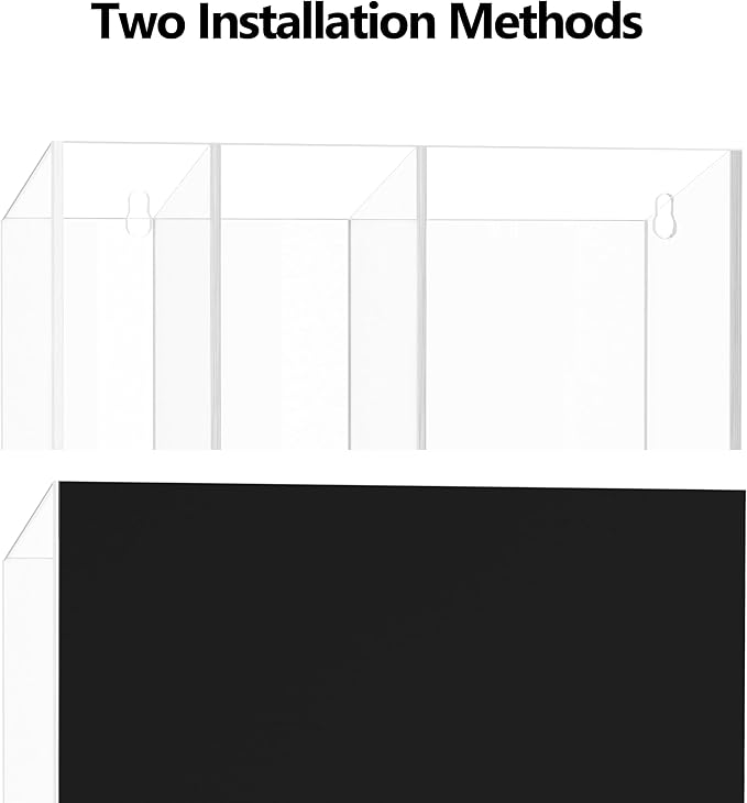 HBlife 2 Pack Magnetic Dry Erase Marker Holder for Whiteboard with 3 Compartments, Acrylic Wall Mount Magnet Pen Holder for Refrigerator, Locker Organizer Accessories for Classroom Office, Clear
