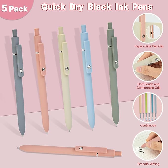 HRFGWDD 52 PCS Aesthetic School Supplies with Highlighters, Mechanical Pencils, Color Ink Gel pens, Pencil Case, Bible Study Supplies, Pens Pencils and Highlighters Set, Stationary Set for Student