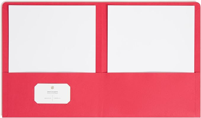 Smead Two-Pocket Heavyweight Folder, Letter Size, Red, 25 per Box (87859)